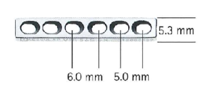 Plate for 2,0mm skruer, 18hull, 92mm, VN168S - Jan F Andersen