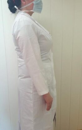 Frakk/Kittel hvit XL/46, dame