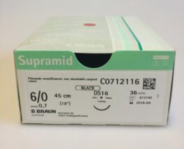 Supramid 6-0 DS-16, 45cm, Braun