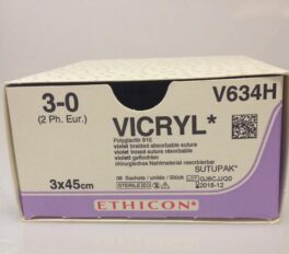 Vicryl 3-0, 3x45cm, V634H u/nål