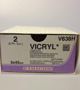 Vicryl 2, 3x45cm, V638H u/nål