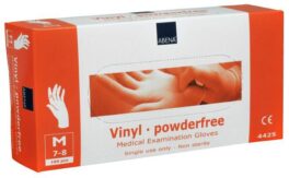 Hansker vinyl u/pudder M, Abena