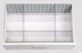 Skuff med skillevegger 2x2 til akutt/anestesitralle