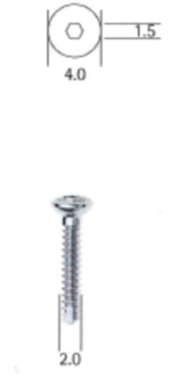 Cortical skrue 2,0x24mm, LB042S/VB433S