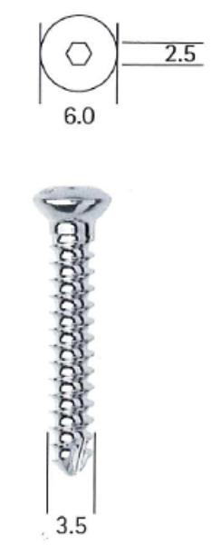 Cortical skrue, selvgjengende, 3,5x12mm, VC567S