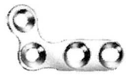 L-Plate for 2,0mm skruer, 4hull, ob-høyre, LN224S