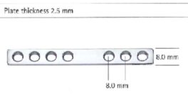 DCP plate ekstra lang, f/2,7mm skruer, 8hull, 90mm, LN981S