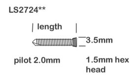 Locking screw, small head, 2,7x6mm, LS2724STAR06