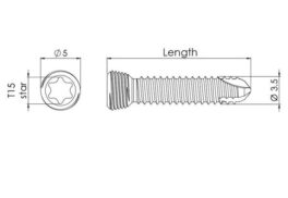 Locking screw 3,5x56mm, LS35STAR56