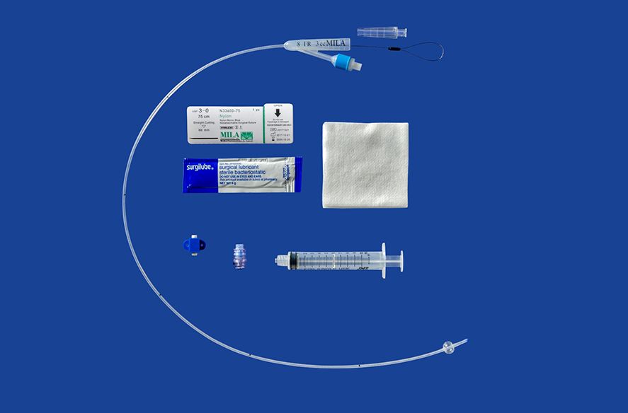 Mila Foley Catheter w/wire stylet, 5Frx55cm Procedure Kit - Jan F Andersen