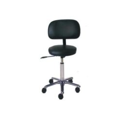 Praksisstol, sort m/ryggstøtte, liten base