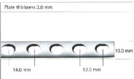Plate for 3,5mm skruer, 4hull, 50mm, LN344S/VN214S
